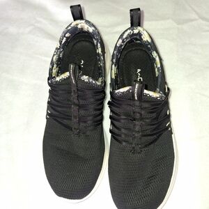 Skechers Black Athletic Shoes with Floral Lining